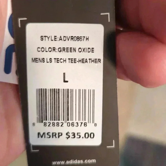 Adidas Men's Long Sleeve color green oxide - Picture 4 of 4